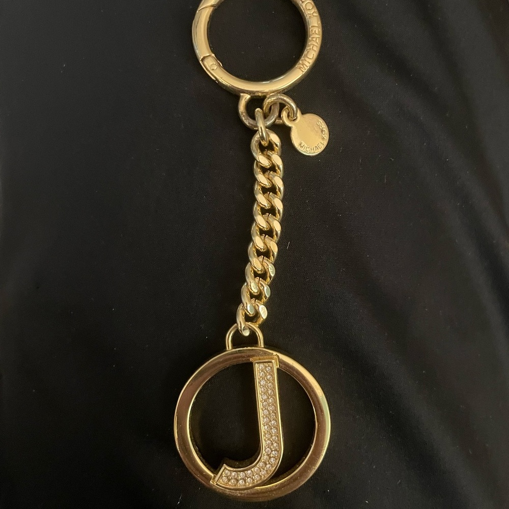 Michael kors ‘J’ gold tone  keychain